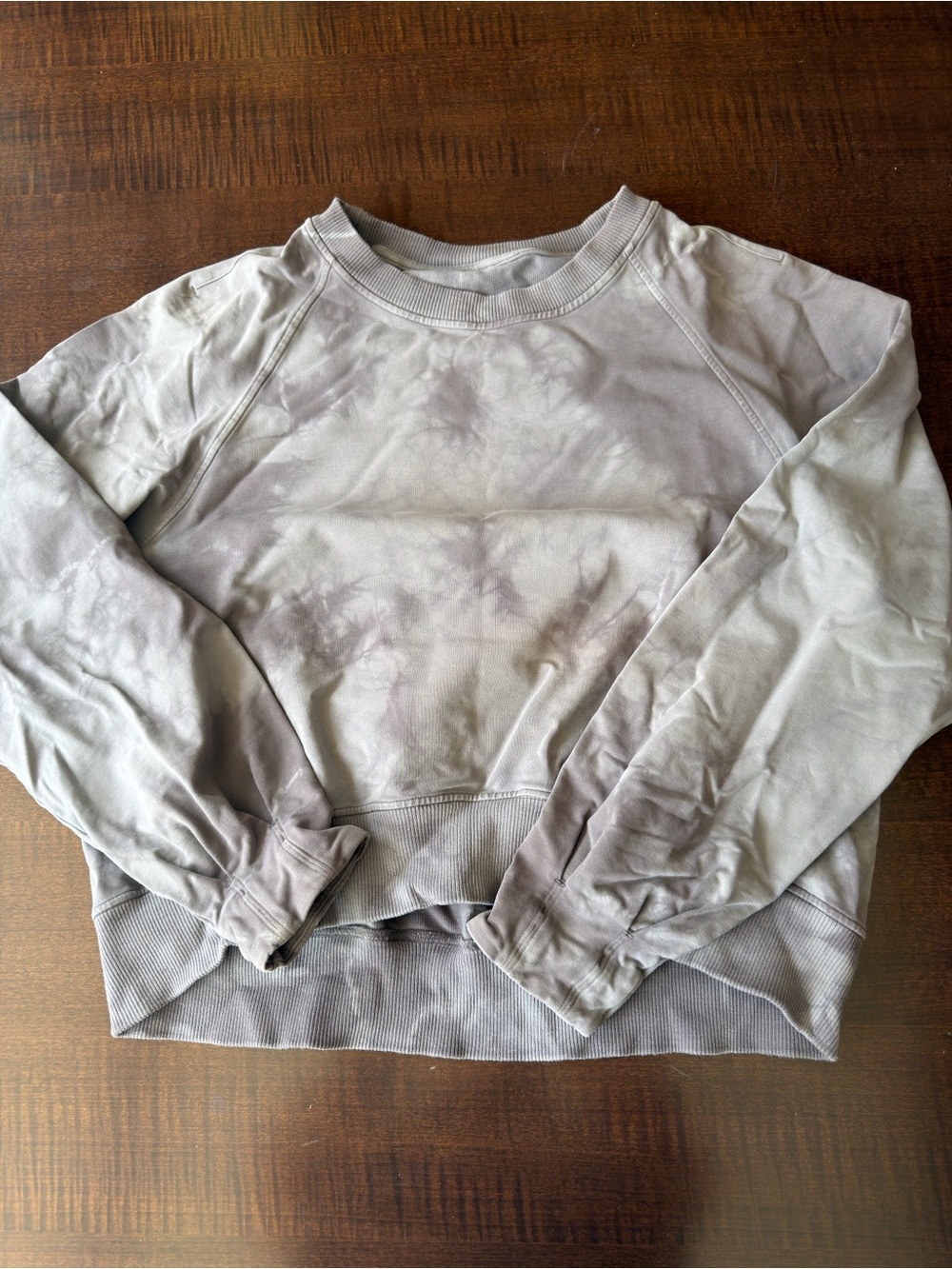 lululemon athletica Women's Light Gray Tie-Dye Crewneck Sweatshirt